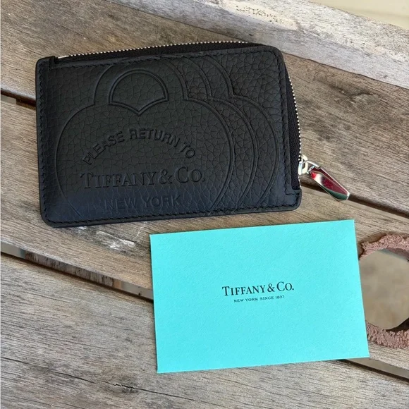 Tiffany & Co. Black Textured Card Holder - Picture 2 of 6